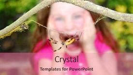  Presentation with frightened child - Cool new presentation theme with child fearful - frightened girl screaming after seeing backdrop and a  colored foreground