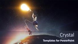  Presentation with fly - Audience pleasing theme consisting of child-fly-on-aerostat-mixed backdrop and a tawny brown colored foreground