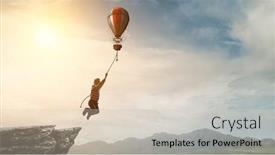  Presentation with fly - Slides having child-fly-on-aerostat-mixed background and a lemonade colored foreground