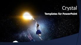  Presentation with fly - Colorful slide deck enhanced with child-fly-on-aerostat-mixed backdrop and a black colored foreground