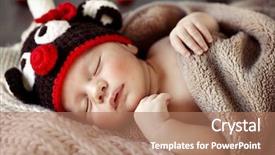  Presentation with cute baby - Cool new slides with child for winter holidays party backdrop and a coral colored foreground