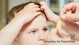  Presentation with plaster - Colorful slide set enhanced with child-gets-plaster backdrop and a lemonade colored foreground