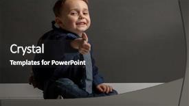  Presentation with school kids reading books - Slide deck enhanced with child getting ready for school background and a  colored foreground