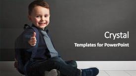  Presentation with ready - Beautiful PPT theme featuring child getting ready for school backdrop and a  colored foreground