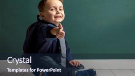  Presentation with ready - Beautiful PPT theme featuring child getting ready for school backdrop and a  colored foreground