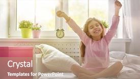  Presentation with sleep - Beautiful slide deck featuring child girl enjoys sunny morning backdrop and a coral colored foreground