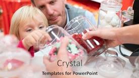  Presentation with candy - Audience pleasing presentation consisting of child-girl-grabbing-some-sweets backdrop and a lemonade colored foreground