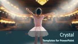  Presentation with ballerina - Amazing slide deck having child girl in a pink backdrop and a ocean colored foreground