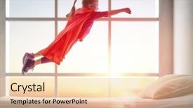  Presentation with girl power - PPT layouts consisting of child girl in superhero's background and a lemonade colored foreground