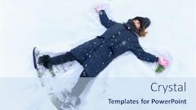  Presentation with angel wings - Slide deck featuring child-girl-lies background and a sky blue colored foreground