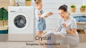  Presentation with woman child - Cool new presentation with child girl little helper backdrop and a coral colored foreground