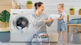  Presentation with woman child - Amazing presentation theme having child girl little helper backdrop and a light gray colored foreground