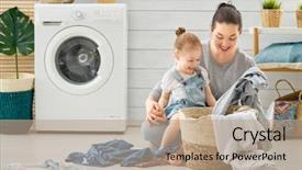  Presentation with woman child - Amazing presentation having child girl little helper backdrop and a coral colored foreground