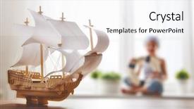  Presentation with dreams - PPT layouts consisting of child girl making model ship background and a white colored foreground