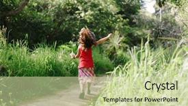  Presentation with natural - Colorful presentation design enhanced with child girl on natural background backdrop and a  colored foreground