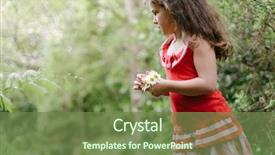  Presentation with nature meadow baby and child - Slide set featuring child girl on natural background background and a  colored foreground