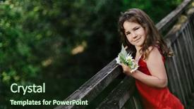  Presentation with nature meadow baby and child - Audience pleasing presentation design consisting of child girl on natural background backdrop and a  colored foreground