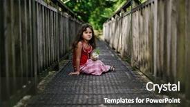  Presentation with natural - Presentation theme featuring child girl on natural background background and a  colored foreground