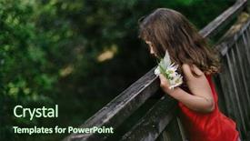  Presentation with natural - Cool new PPT theme with child girl on natural background backdrop and a  colored foreground