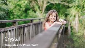  Presentation with natural - Theme with child girl on natural background background and a  colored foreground