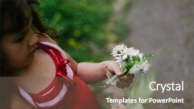  Presentation with natural - Slides having child girl on natural background background and a  colored foreground
