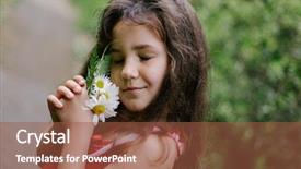 Presentation with natural - Audience pleasing theme consisting of child girl on natural background backdrop and a  colored foreground