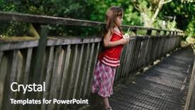  Presentation with natural - PPT layouts featuring child girl on natural background background and a  colored foreground