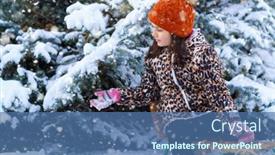  Presentation with winter forest - Slide deck consisting of child-girl-sitting background and a ocean colored foreground