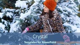  Presentation with winter forest - Presentation theme having child-girl-sitting background and a ocean colored foreground