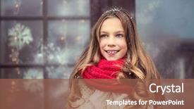  Presentation with cristmas - Amazing PPT layouts having child girl waiting for cristmas backdrop and a  colored foreground