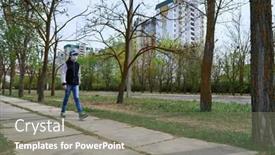  Presentation with viruses - Beautiful theme featuring child-girl-walks-down backdrop and a gray colored foreground