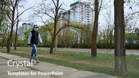  Presentation with viruses - Presentation theme enhanced with child-girl-walks-down background and a tawny brown colored foreground