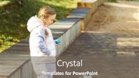  Presentation with children little child girl plays - Theme with child-girl-with-pigtails-plays background and a gray colored foreground