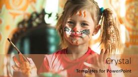  Presentation with paint - Slide deck enhanced with child-girlie-drawing-paint background and a coral colored foreground