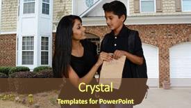  Presentation with school suspension - Amazing PPT theme having child going off to school backdrop and a  colored foreground