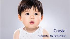  Presentation with baby congratulation boy blue - PPT theme enhanced with children growth - adorable baby boy background and a  colored foreground