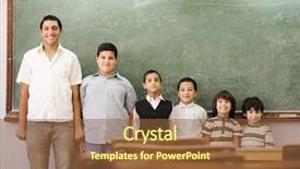  Presentation with elementary children - Colorful slides enhanced with children in school from kindergarten backdrop and a tawny brown colored foreground