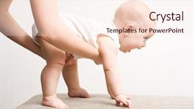  Presentation with cute baby - Colorful slide set enhanced with children growth - cute baby trying to move backdrop and a cream colored foreground