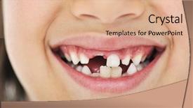  Presentation with long hair - PPT layouts consisting of lost milk tooth cute boy background and a coral colored foreground