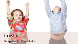  Presentation with children growth - Presentation theme featuring children growth - portrait of a brother background and a  colored foreground