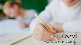  Presentation with hand drawn brush stroke design - Beautiful theme featuring child hand drawing with pencil backdrop and a coral colored foreground