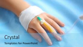  Presentation with catheter - Colorful slides enhanced with child hand with catheter backdrop and a light blue colored foreground