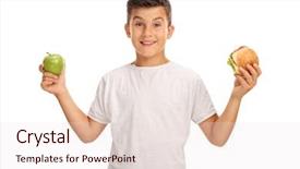  Presentation with sandwich - Cool new slides with child hands - little boy holding an apple backdrop and a lemonade colored foreground