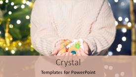  Presentation with gingerbread - Slide deck enhanced with child-hands-holding-tasty-gingerbread background and a coral colored foreground