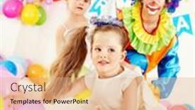  Presentation with happy birthday - Colorful slides enhanced with child happy birthday party backdrop and a coral colored foreground