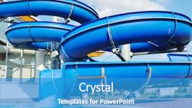  Presentation with swimming pool - PPT layouts featuring child have fun on water background and a teal colored foreground