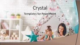  Presentation with family reading - Cool new slides with child having fun in children backdrop and a light gray colored foreground