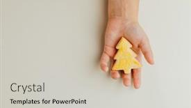  Presentation with child tree - Presentation design featuring child-holding-a-christmas-tree background and a light gray colored foreground