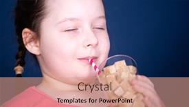  Presentation with sugar cubes - Theme with child-holding-a-glass-full background and a coral colored foreground