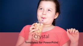  Presentation with sugar cubes - Colorful PPT layouts enhanced with child-holding-a-glass-full backdrop and a coral colored foreground